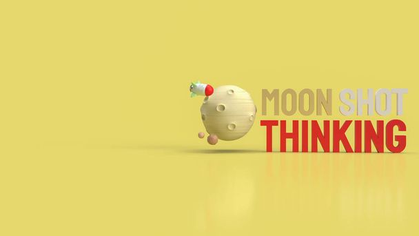 moon and text  moon shot thinking for  business content 3d rendering. - Foto, imagen