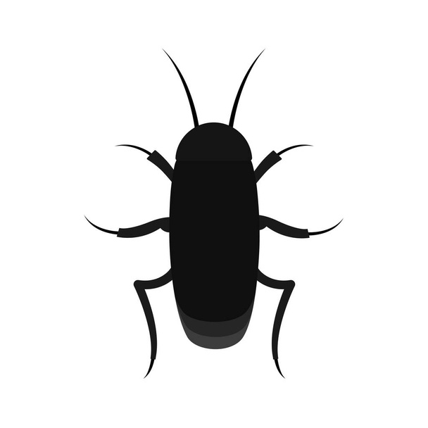 白い背景にゴキブリのアイコン。平面漫画デザインのベクトルイラスト.  - ベクター画像