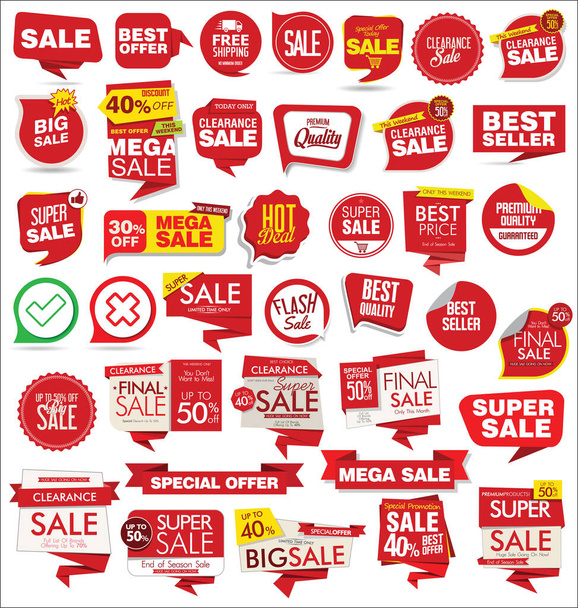 Modern sale stickers tags banners and badges collection - Vektor, Bild
