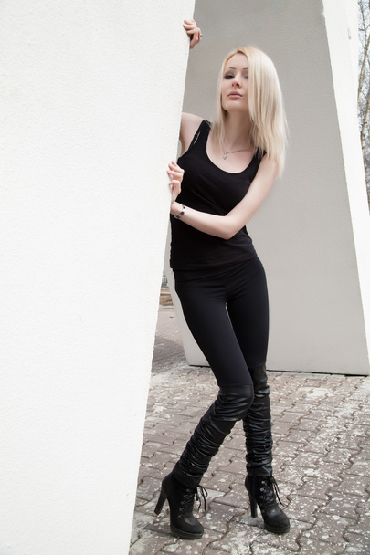 Girl in black clothes - Foto, Imagem