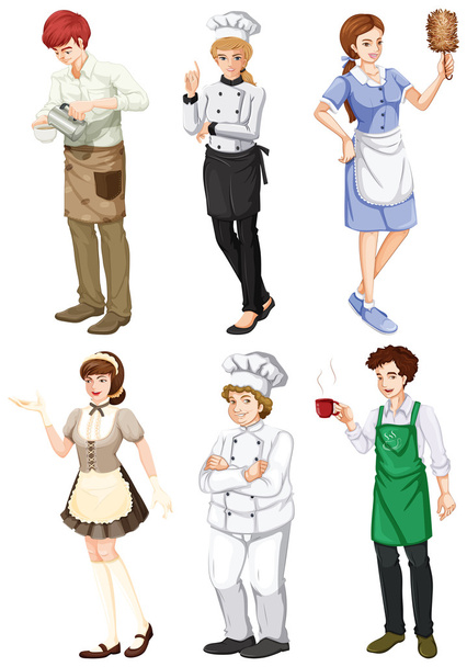 A group of people engaging in different professions - Vector, Image