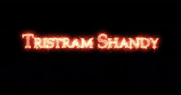 Tristram Shandy mit Feuer geschrieben. Schleife - Filmmaterial, Video