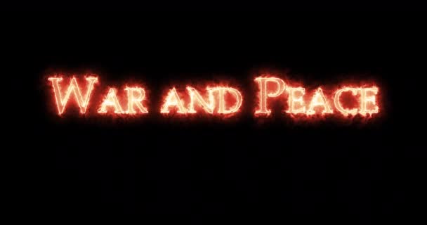 War and Peace written with fire. Loop - Footage, Video