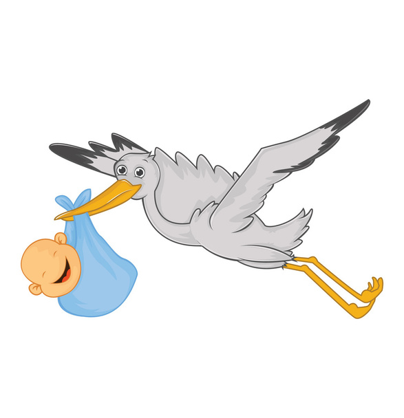 Stork with baby - Вектор, зображення