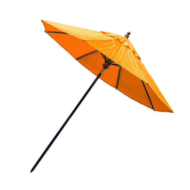 Paraguas de playa Sun Protection Naranja aislado sobre fondo blanco - Foto, Imagen