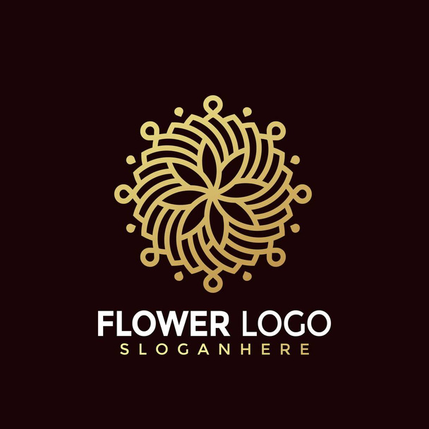 Illustrazione vettoriale moderna del disegno dell'icona di logo del fiore di bellezza Boutique - Vettoriali, immagini