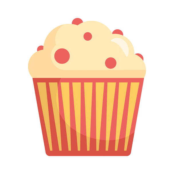 delicious sweet cupcake isolated icon - Vektor, Bild
