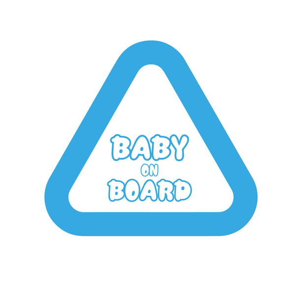 白い背景の看板に可愛い赤ちゃん - ベクター画像