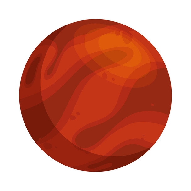 Space planet red color isolated style icon - Вектор,изображение