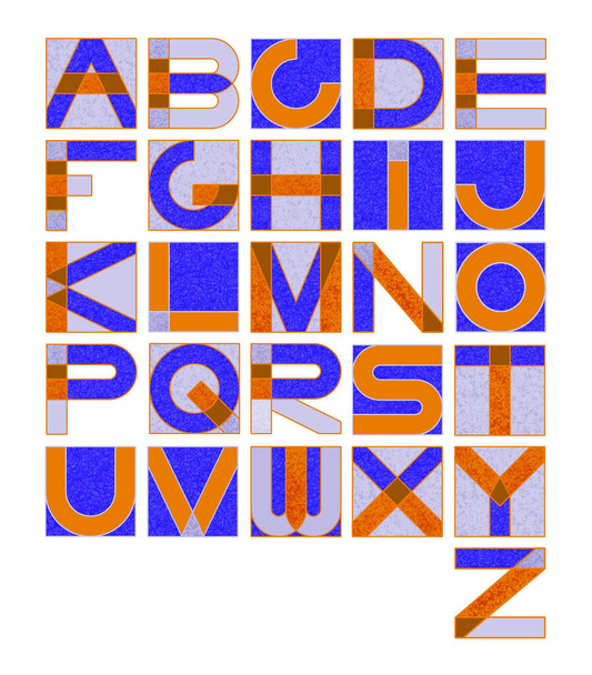 Original geometric font. Latin alphabet. The letters are written in a square shape. A set for creating your own design. - Vektor, Bild
