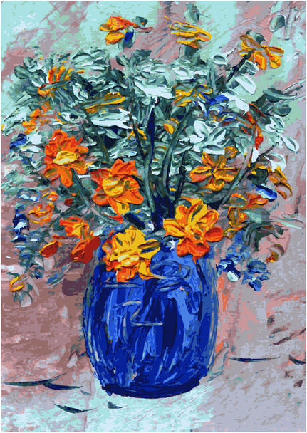 Flowers in a vase - Wektor, obraz
