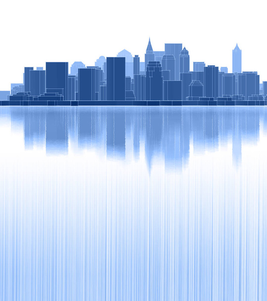panorama de la ciudad moderna 3d ilustración - Foto, imagen