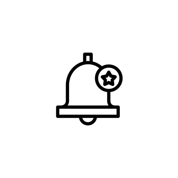 Icona della campana di notifica stellata. E-commerce tema icona di design. icona di stile contorno. Vettore - Vettoriali, immagini