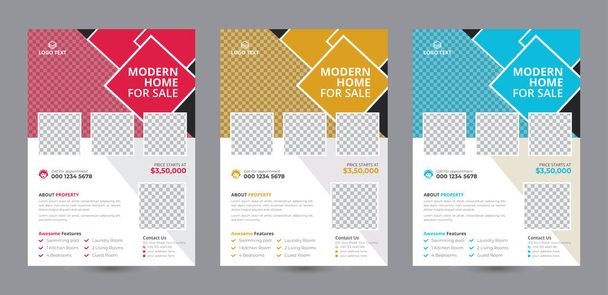 Diseño de folletos inmobiliarios Diseño de folletos o folletos corporativos - Vector, Imagen