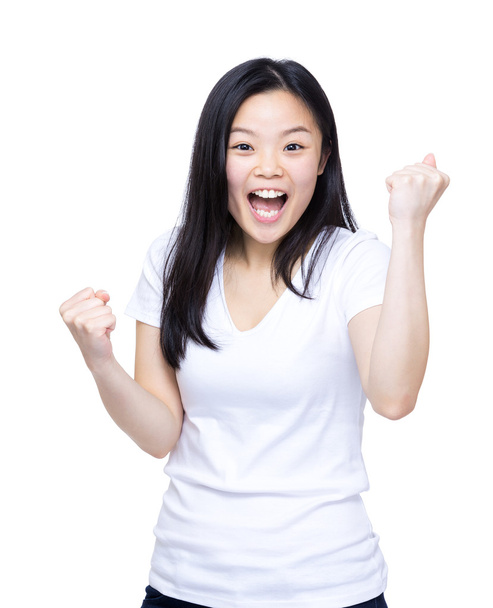 Excited asian woman portrait - Photo, Image