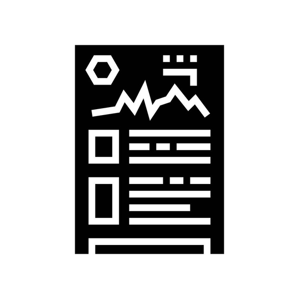verkoop rapport glyph pictogram vector illustratie - Vector, afbeelding