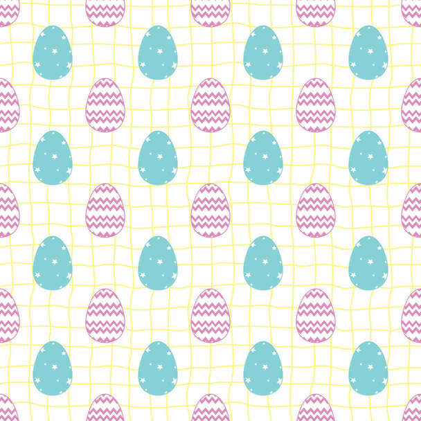 Seamless easter pattern with eggs. Illustration vector - Vektör, Görsel