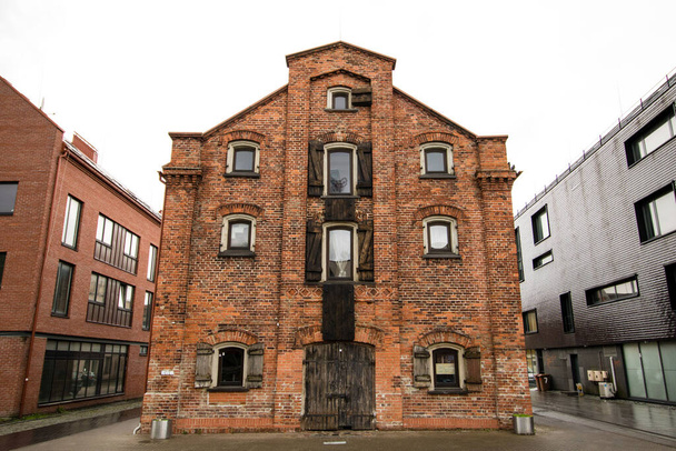 Old vintage brick building in Klaipeda, Lithuania - 写真・画像