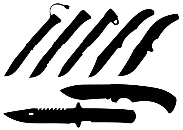 Hunting and camping knives in a set. - Vektori, kuva