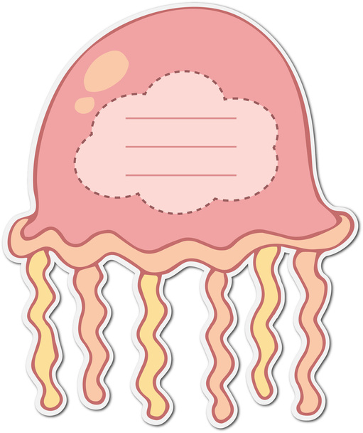 jellyfish, sticker, template for text - Vektor, obrázek