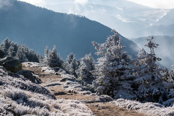 Χειμερινό τοπίο στα βουνά Karkonosze - Φωτογραφία, εικόνα