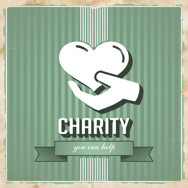 Charity-Konzept auf Grün im flachen Design. - Foto, Bild
