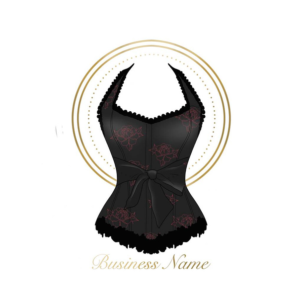 logo pour lingerie corset noir - Photo, image