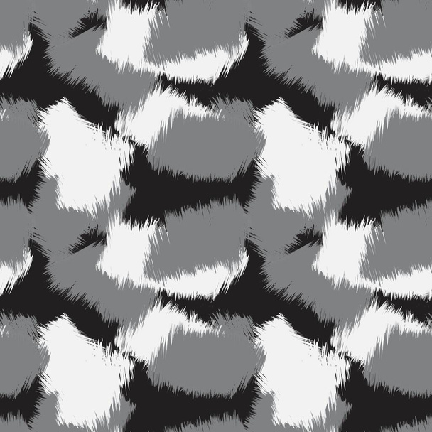 Pennellata in bianco e nero Camouflage astratto senza cuciture modello di sfondo adatto per tessuti di moda, grafica - Vettoriali, immagini
