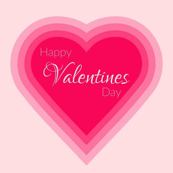 Valentine's Day holiday concept. Vector illustration of a heart in paper art style. In pink and red colors. Happy Valentines Day. For postcards, greetings on social networks, logo. - Vektori, kuva