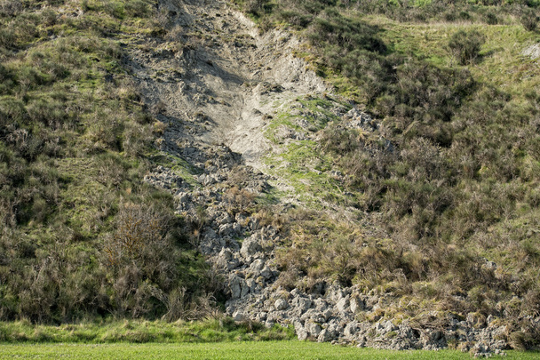 landslip landslide in tuscany hills landscape - Фото, изображение