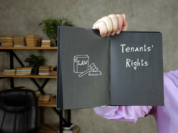 Conceito de negócio sobre os direitos dos inquilinos com sinal no pedaço de papel - Foto, Imagem