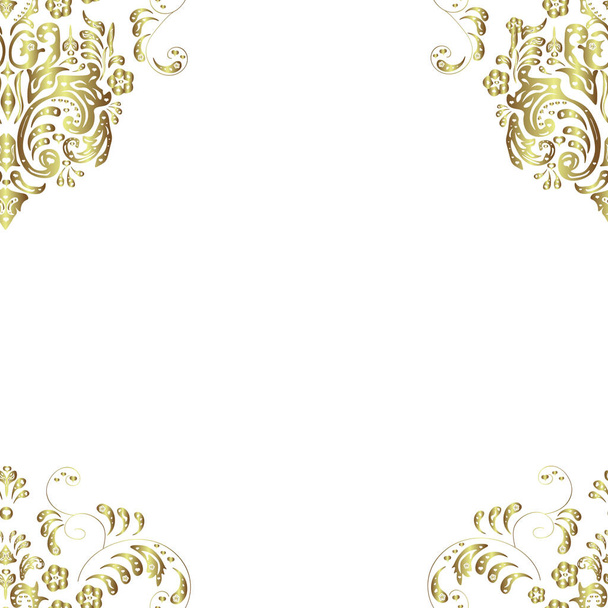seamless vintage pattern with golden elements on colorfil background - Vecteur, image