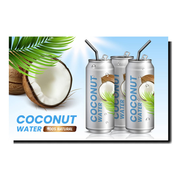 Creatieve promotieposter Vector kokoswater - Vector, afbeelding