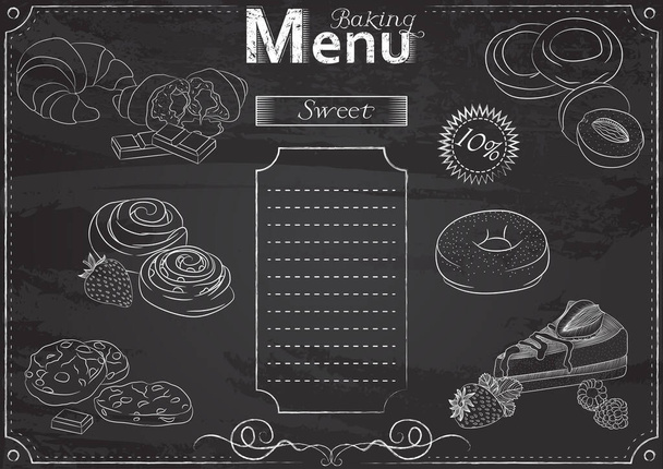 Křída menu pečení - Vektor, obrázek