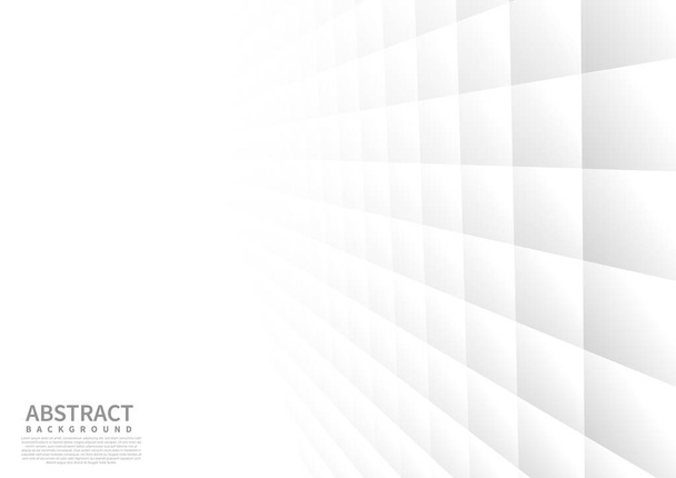 Fondo de patrón cuadrado geométrico abstracto con perspectiva de formas blancas se puede utilizar en el folleto del sitio web del póster de diseño de la cubierta. Ilustración vectorial - Vector, imagen