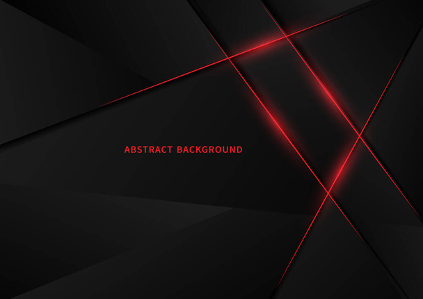 Las líneas rojas abstractas de las capas superpuestas del polígono ligero diseñan un fondo futurista moderno. ilustración vectorial. - Vector, Imagen