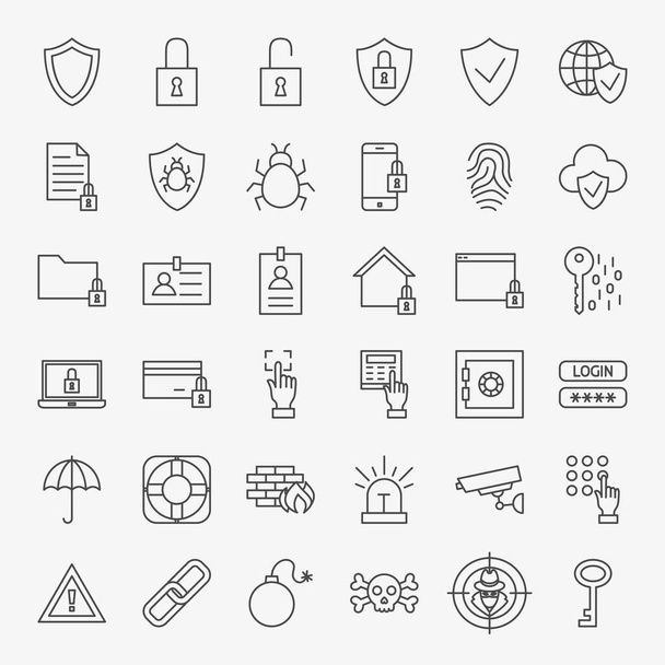 Security Line Icons Set - Vettoriali, immagini
