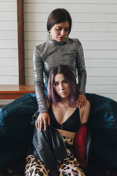 LGBT lesbian couple at home - Valokuva, kuva