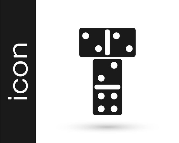 Schwarzes Domino-Symbol isoliert auf weißem Hintergrund. Vektor. - Vektor, Bild