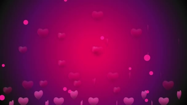 Saint Valentin Coeurs d'animation rouge rose Saluant les coeurs d'amour. Fête du bokeh, scintille, coeur pour la Saint-Valentin, Saint Valentin, Anniversaire de mariage boucle sans couture Arrière-plan - Séquence, vidéo