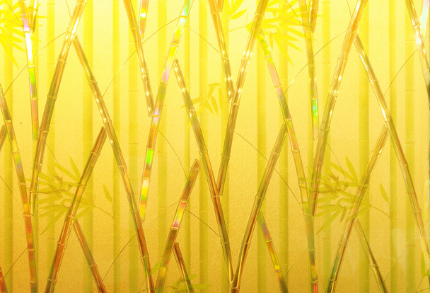 Patrón de bambú y hojas en vidrio esmerilado
  - Foto, imagen