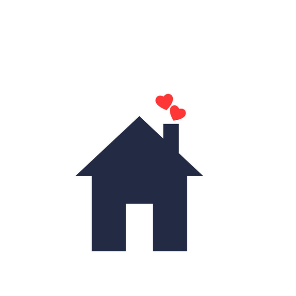 心の形をした家、愛の家のシンボル, - 写真・画像
