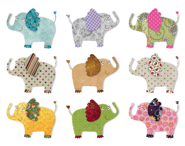 sloni. digitální quilt pattern - Fotografie, Obrázek