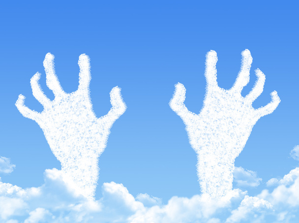 Käsien muotoinen pilvi
 - Valokuva, kuva