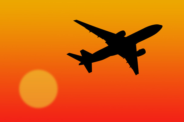 vliegtuigen silhouet - Foto, afbeelding