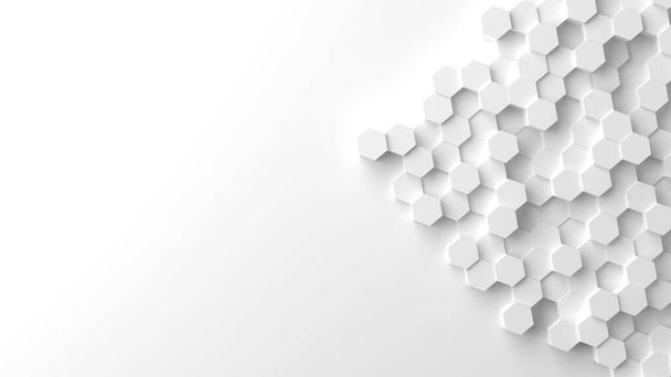 Hexagonal object background 3D illustration - Photo, Image