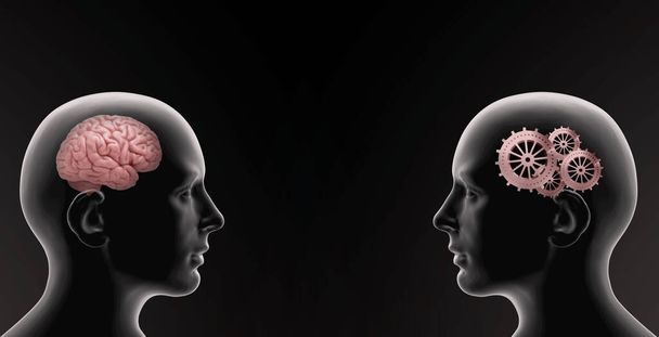Πολύχρωμο 3D απεικόνιση του φόντου με το ανθρώπινο κεφάλι - Φωτογραφία, εικόνα