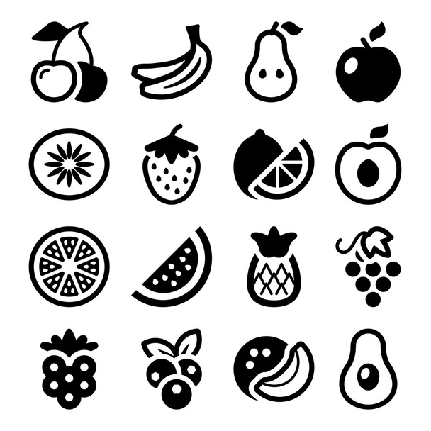 fruits iconset - Vektori, kuva