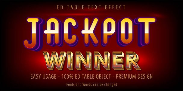 Editable text effect - jackpot prize style. Eps vector file. - Vector, Image