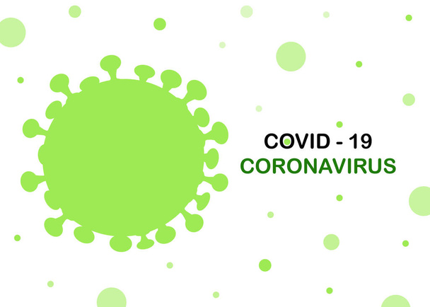 Coronavirus (COVID-19) is groen. Infectieus virusontwerp op witte achtergrond. Prachtige sjabloon, banner voor media, websites, publicaties, nieuws, prints.  - Foto, afbeelding